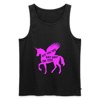 Lustiger Einhorn Spruch Mit Pinken Einhorn - Männer Premium Bio Tank Top - Schwarz - Vorne - AI Model Male 178 light (178cm)