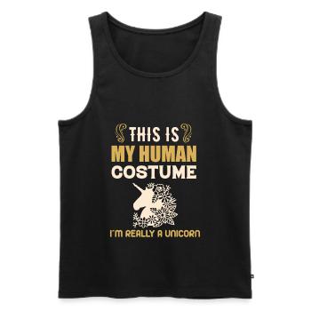 Das Ist Mein Menschliches Kostüm Ich Bin Einhorn - Männer Premium Bio Tank Top - Schwarz - Vorne - AI Model Male 178 light (178cm)