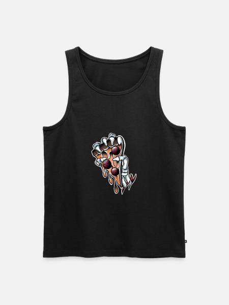 Hovedskelet Pizza chorizo old-school tatovering kunst - Herre Premium økologisk tanktop - sort