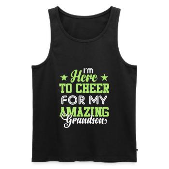 I'm here for my amazing grandson - Men's Premium Organic Tank Top - black - Front - Michal (187cm)