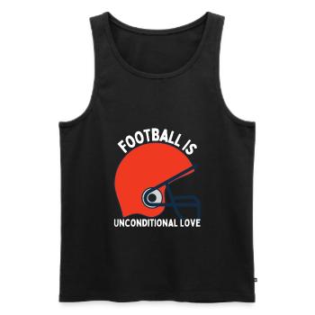 Football Is Unconditional Love - Football - Men's Premium Organic Tank Top - black - Front - AI Model Male 178 light (178cm)