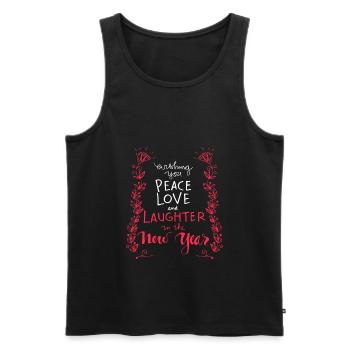 Everything you need in the new Peace, love, laughter - Men's Premium Organic Tank Top - black - Front - Michal (187cm)