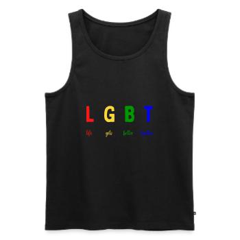 LGBT life gets better together - LGBTQ - Men's Premium Organic Tank Top - black - Front - AI Model Male 178 light (178cm)
