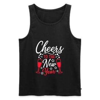 Cheers to the New Year - Men's Premium Organic Tank Top - black - Front - Michal (187cm)
