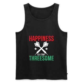 Happiness Is A Tight Threesome - Darts - Men's Premium Organic Tank Top - black - Front - Michal (187cm)