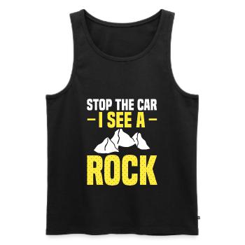 Stop the car there is a stone - funnier - Men's Premium Organic Tank Top - black - Front - Michal (187cm)
