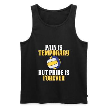 Pain is temporary but pride is forever - Men's Premium Organic Tank Top - black - Front - AI Model Male 178 light (178cm)