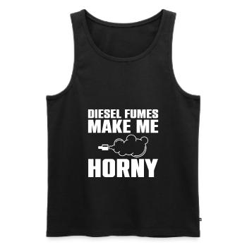 Diesel exhaust makes me horny - Funny Diesel - Men's Premium Organic Tank Top - black - Front - Michal (187cm)
