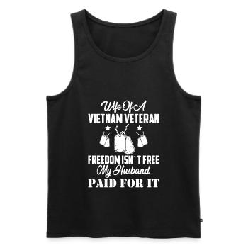 Wife of a Vietnam Veteran - American Veteran - Men's Premium Organic Tank Top - black - Front - AI Model Male 178 light (178cm)