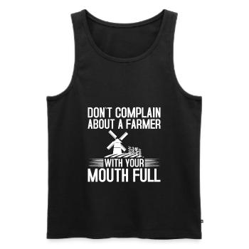 Don't complain about a farmer - Men's Premium Organic Tank Top - black - Front - AI Model Male 178 light (178cm)