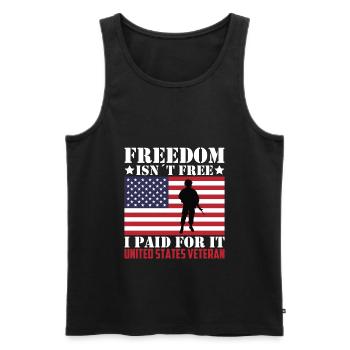 Freiheit Ist Nicht Frei Ich Habe Dafür Bezahlt - Männer Premium Bio Tank Top - Schwarz - Vorne - Michal (187cm)