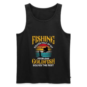 Angler Fish Fishing Rod Fishing Claim - Men's Premium Organic Tank Top - black - Front - Michal (187cm)