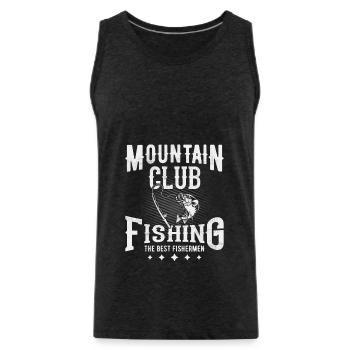 Slogan de pêche Angel Fish - Débardeur bio Premium Homme - charbon - Devant - Alexander (188cm)