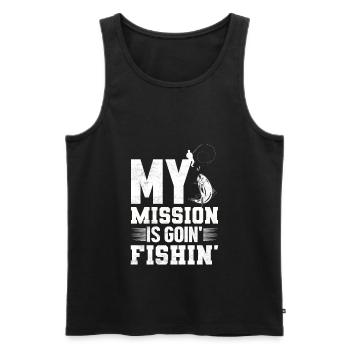 Angler Fish Fishing Rod Fishing Claim - Men's Premium Organic Tank Top - black - Front - Michal (187cm)