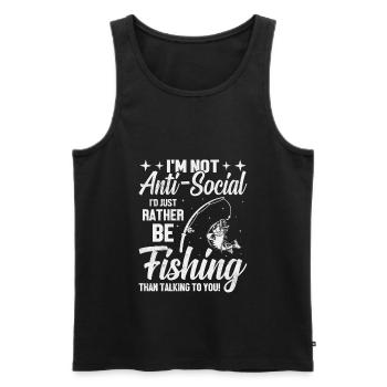 Fishing Rod Angler Fish Fishing Claim - Men's Premium Organic Tank Top - black - Front - Michal (187cm)