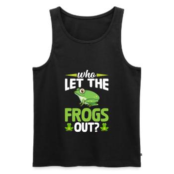 Wer Hat Die Frösche Rausgelassen? Lustiger Frosch - Männer Premium Bio Tank Top - Schwarz - Vorne - AI Model Male 178 light (178cm)