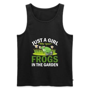 Nur Ein Mädchen Das Frösche Im Garten Liebt - Männer Premium Bio Tank Top - Schwarz - Vorne - Michal (187cm)
