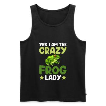 Yes I Am The Crazy Frog Lady - Frog - Men's Premium Organic Tank Top - black - Front - AI Model Male 178 light (178cm)