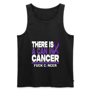 Il y a une canette dans le cancer - F*** Cancer - Débardeur bio Premium Homme - noir - Devant - Michal (187cm)
