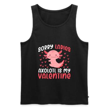 Désolé Mesdames Axolotl est mon salut de Saint-Valentin Axolotl - Débardeur bio Premium Homme - noir - Devant - AI Model Male 178 light (178cm)
