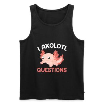 I Axolotl Question - Drôle d’Axolotl - Débardeur bio Premium Homme - noir - Devant - AI Model Male 178 light (178cm)