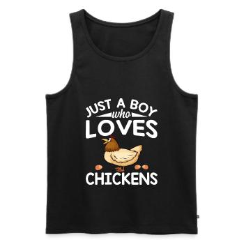 Seulement un garçon qui aime les poulets - Chicken Lover - Débardeur bio Premium Homme - noir - Devant - Michal (187cm)
