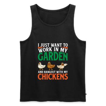 Im Garten Arbeiten Und Mit Den Chicks Abhängen - Männer Premium Bio Tank Top - Schwarz - Vorne - AI Model Male 178 light (178cm)