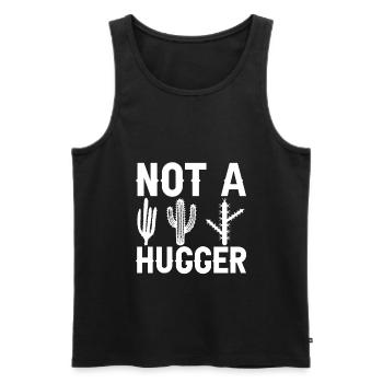 Kein Hugger - Lustiger Kaktus - Männer Premium Bio Tank Top - Schwarz - Vorne - Michal (187cm)