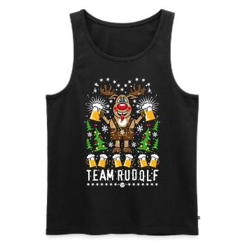 107 Team Hirsch Rentier Rudolph Rudolf Bier Beer - Männer Premium Bio Tank Top - Schwarz - Vorne - Michal (187cm)