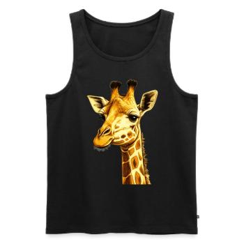 Giraffe Head Gift - Men's Premium Organic Tank Top - black - Front - AI Model Male 178 light (178cm)