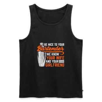 Barkeeper Barmann Bartender Geschenk - Männer Premium Bio Tank Top - Schwarz - Vorne - AI Model Male 178 light (178cm)
