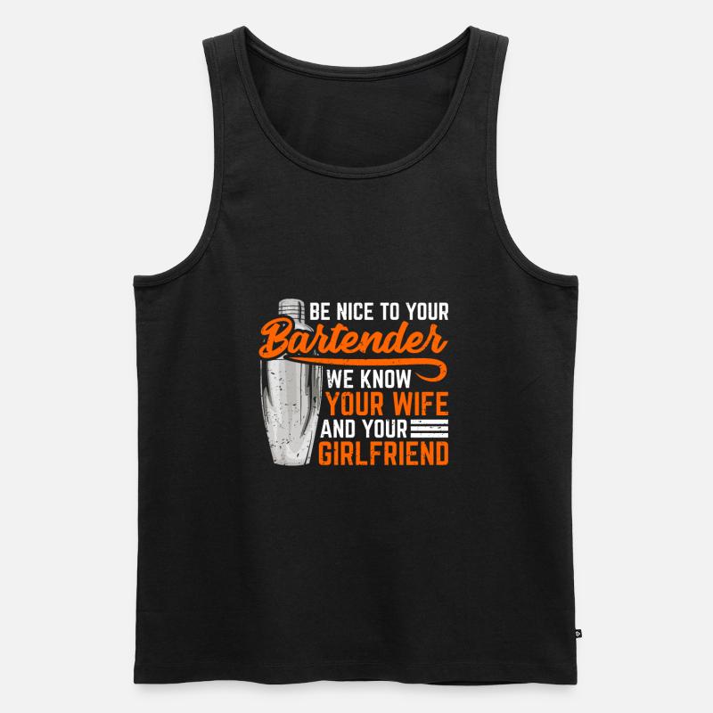 Barkeeper Barmann Bartender Geschenk - Männer Premium Bio Tank Top - Schwarz