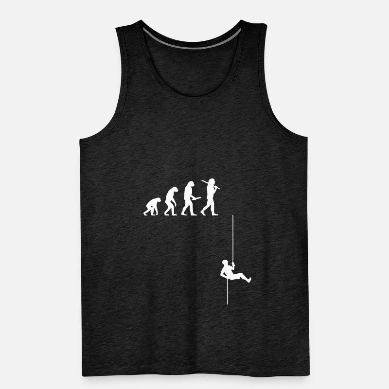 Rappelling climbing bouldering evolution development Men's Premium Organic Tank Top