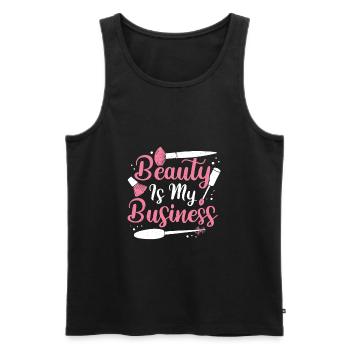 Beautician Job Profession Makeup Artist Gift - Men's Premium Organic Tank Top - black - Front - AI Model Male 178 light (178cm)