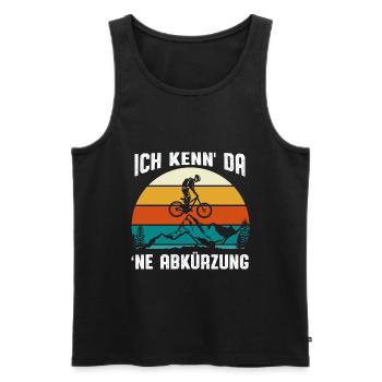 Ich kenn da ne Abkürzung - Männer Premium Bio Tank Top - Schwarz - Vorne - Michal (187cm)