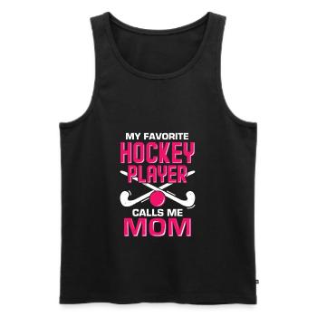 Hockey Mama Hockeyspieler Mutter Geschenk - Männer Premium Bio Tank Top - Schwarz - Vorne - Michal (187cm)