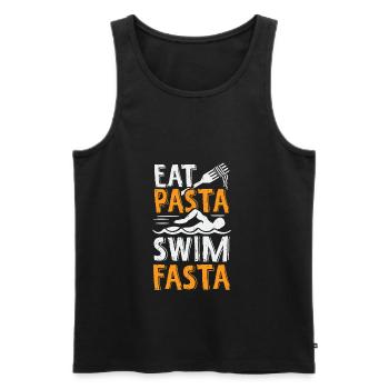 Schwimmen Pasta Nudeln Sport Schwimmer Geschenk - Männer Premium Bio Tank Top - Schwarz - Vorne - Michal (187cm)