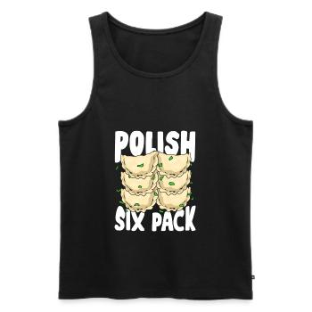Drôle Pierogi Piroggen Cadeau de cuisine polonaise - Débardeur bio Premium Homme - noir - Devant - Michal (187cm)