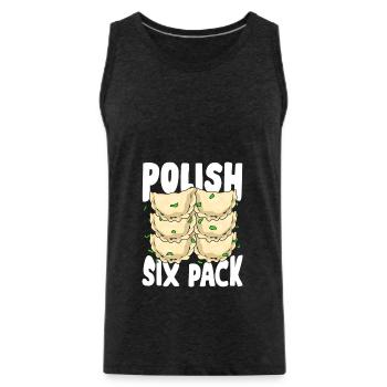Funny Pierogi Pirogues Polish Cuisine Gift - Men's Premium Organic Tank Top - charcoal grey - Front - Alexander (188cm)