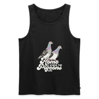 Pigeons oiseaux pigeons élevage de pigeons cadeau - Débardeur bio Premium Homme - noir - Devant - AI Model Male 178 light (178cm)
