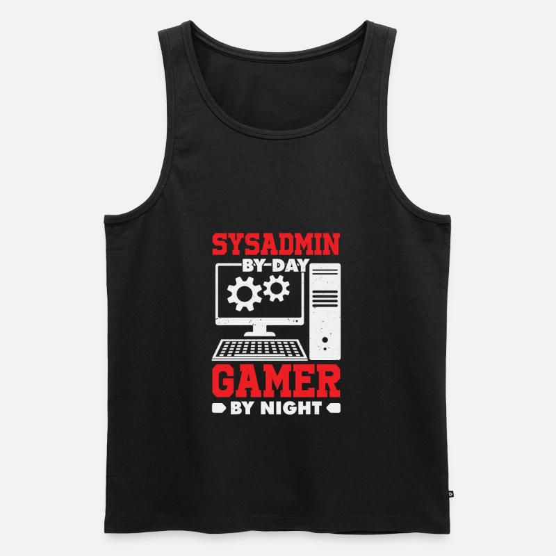 Systemadministrator Gamer Sysadmin Geschenk - Männer Premium Bio Tank Top - Schwarz