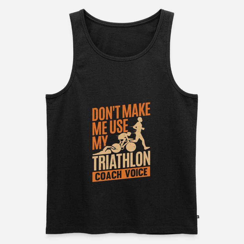 Triathlon Coach Trainer Geschenk - Männer Premium Bio Tank Top - Schwarz