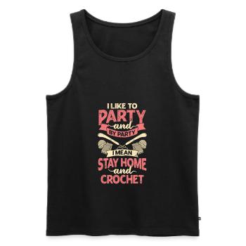 Lustiges Hobby Häkeln Häklerin Geschenk - Männer Premium Bio Tank Top - Schwarz - Vorne - AI Model Male 178 light (178cm)