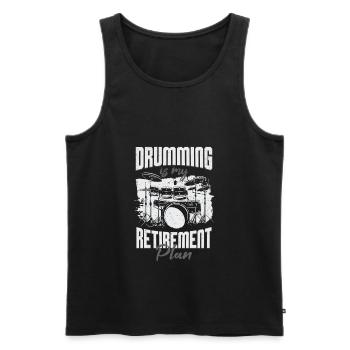 Funny Drums Musician Drummer Gift - Men's Premium Organic Tank Top - black - Front - Michal (187cm)