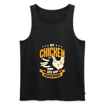Funny Chicken Animal School Student Gift - Men's Premium Organic Tank Top - black - Front - Michal (187cm)