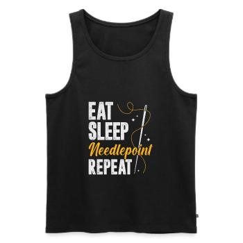 Needlepoint Embroidery Embroidery Stickerin Gift - Men's Premium Organic Tank Top - black - Front - AI Model Male 178 light (178cm)