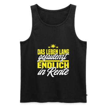 Das Leben Lang Gefaulenzt Endlich In Rente - Männer Premium Bio Tank Top - Schwarz - Vorne - AI Model Male 178 light (178cm)