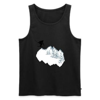 Skiing, Skiing, Mountains, Alps - Men's Premium Organic Tank Top - black - Front - Michal (187cm)