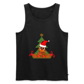 Funny Christmas Cat - Men's Premium Organic Tank Top - black - Front - Michal (187cm)