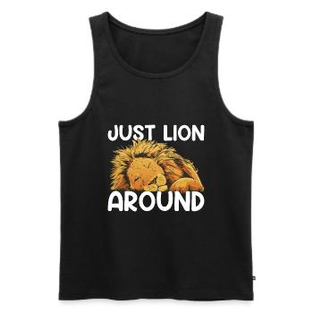 Leo Sleep Pajamas Sleep Gift - Men's Premium Organic Tank Top - black - Front - Michal (187cm)
